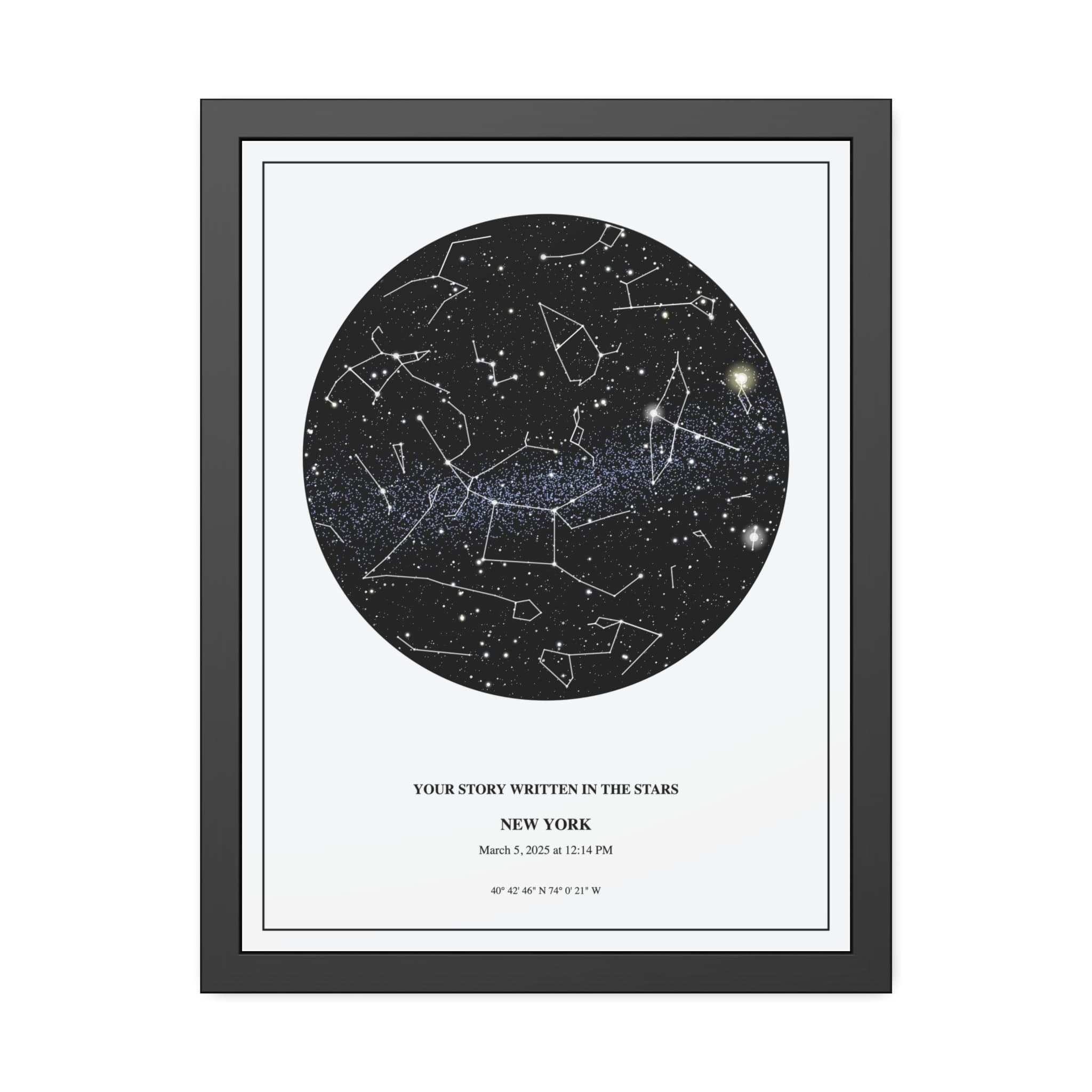 Framed Memorial Star Chart