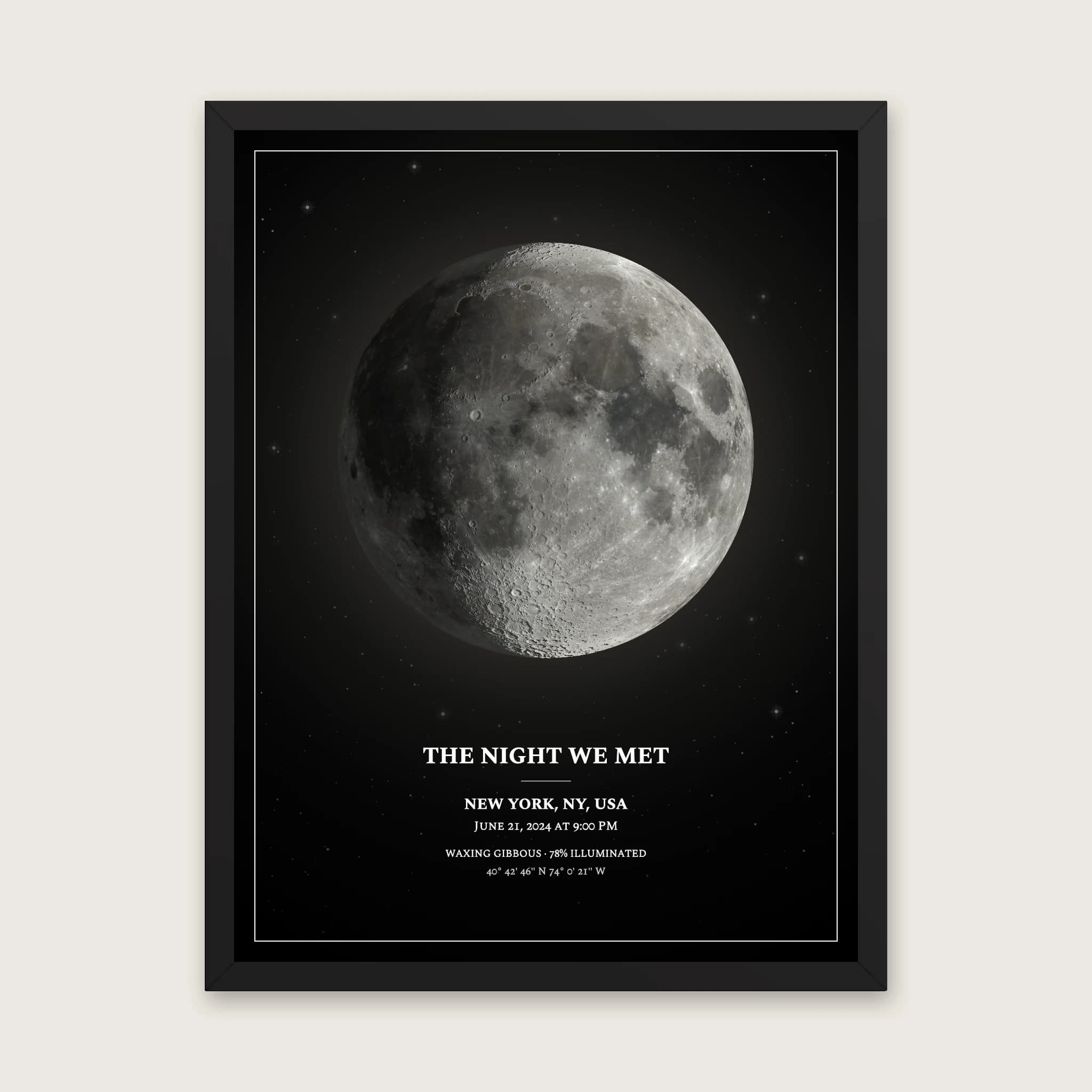 Moon Phase Poster: Framed, 18 × 24 in, Black frame