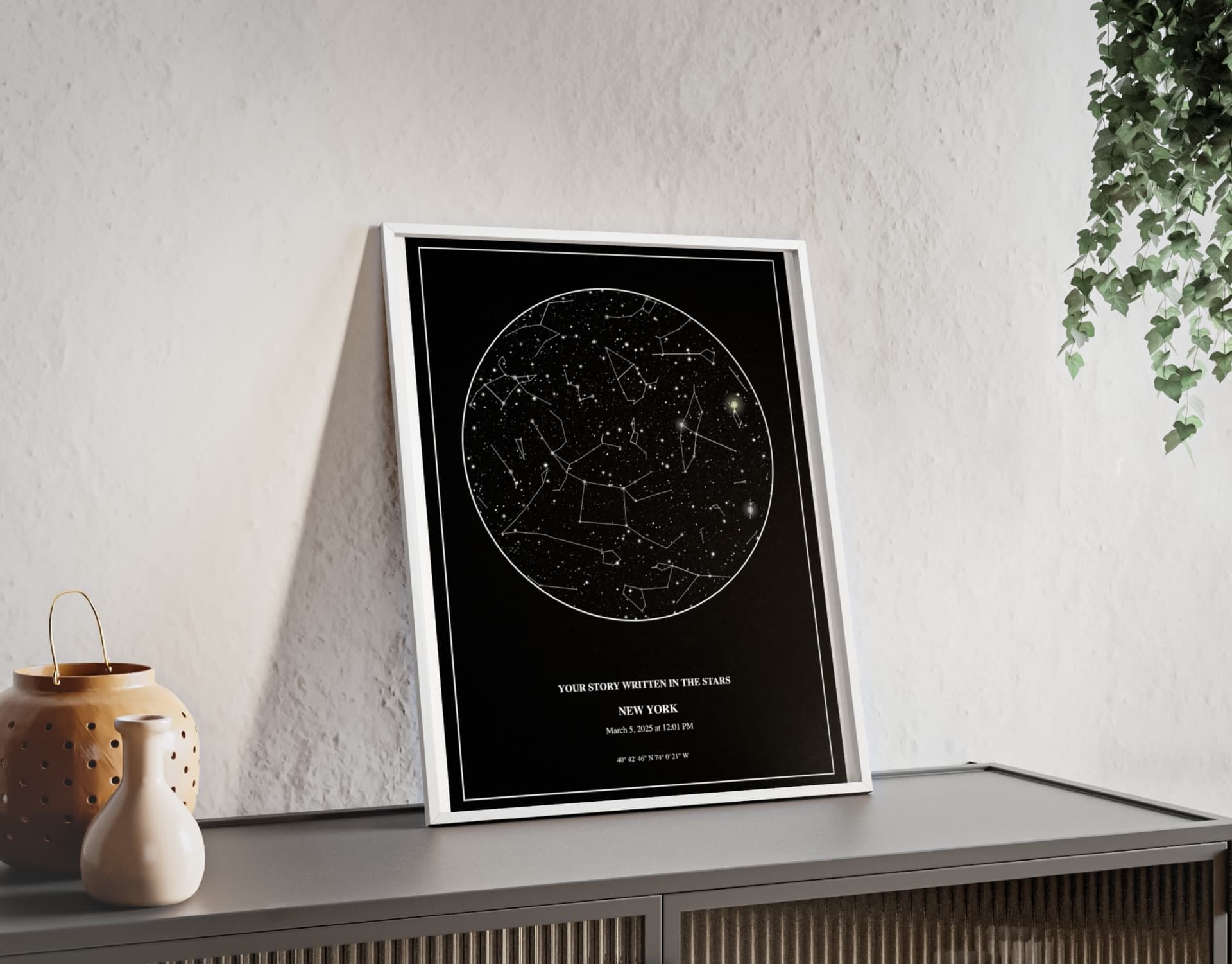 Beautiful personalized star gifts showing custom star charts