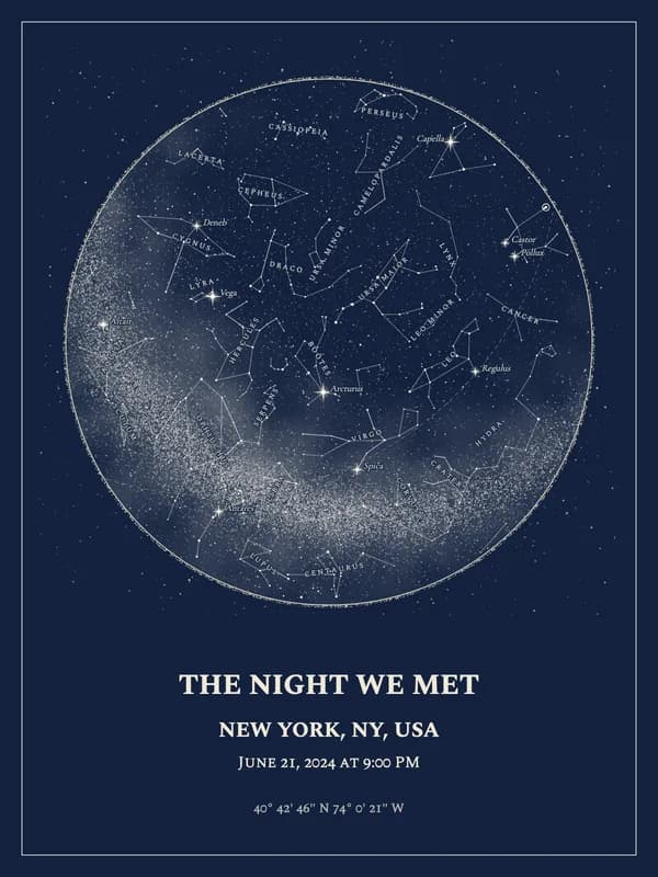 Atlas Navy star map poster