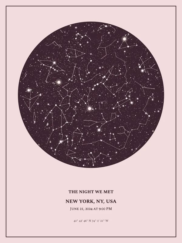 Blush Romance star map poster