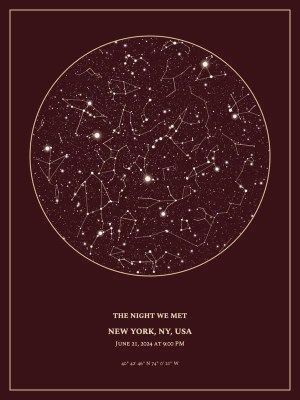 Bordeaux star map poster