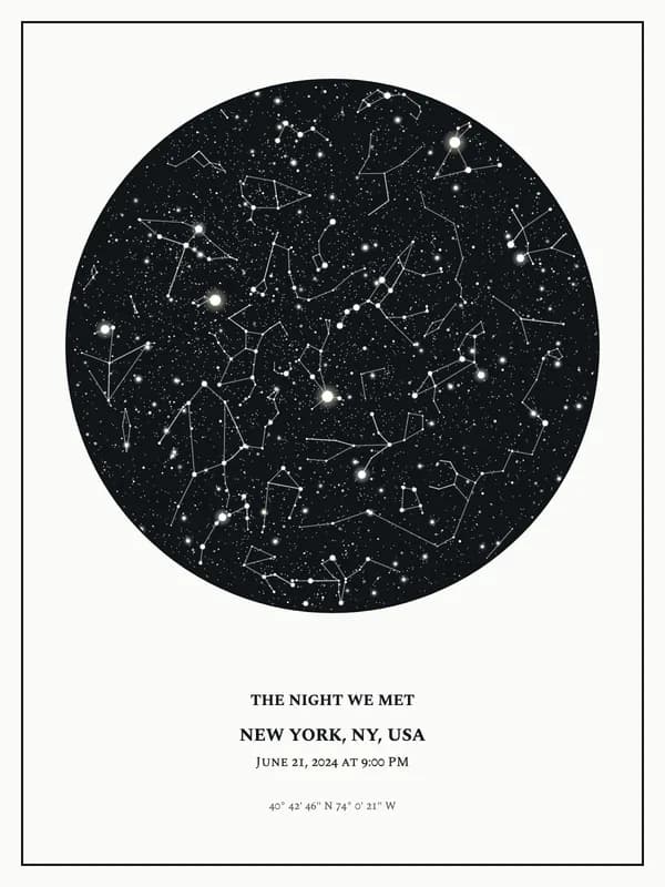Classic star map poster