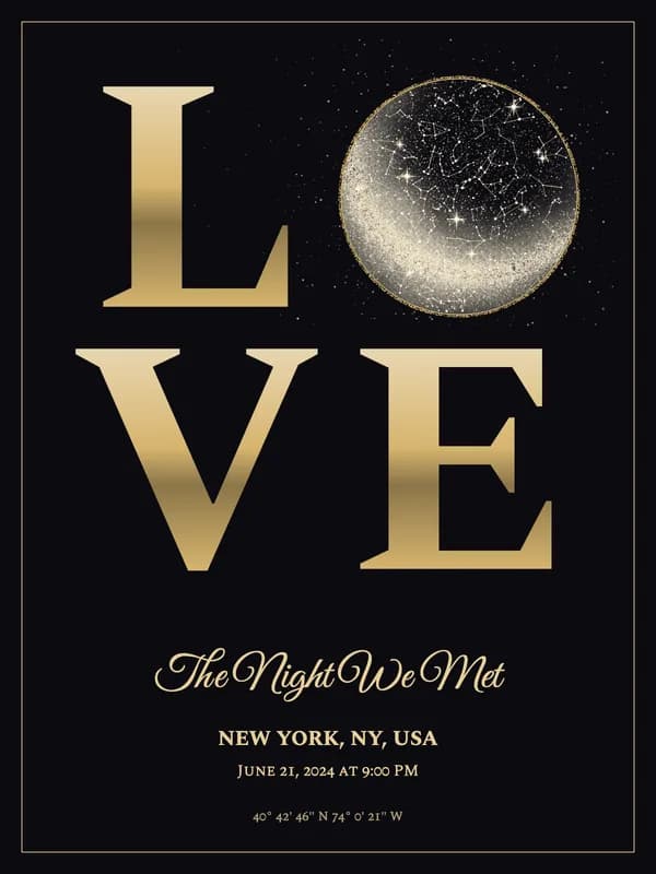 Love star map poster