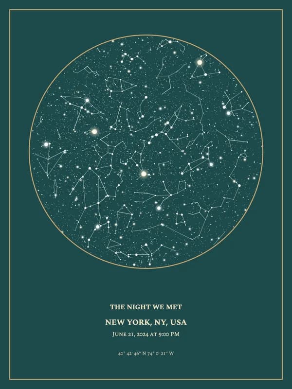 Patina star map poster