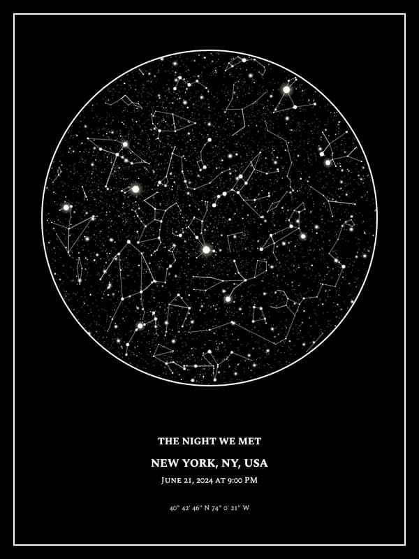 Pure Noir star map poster
