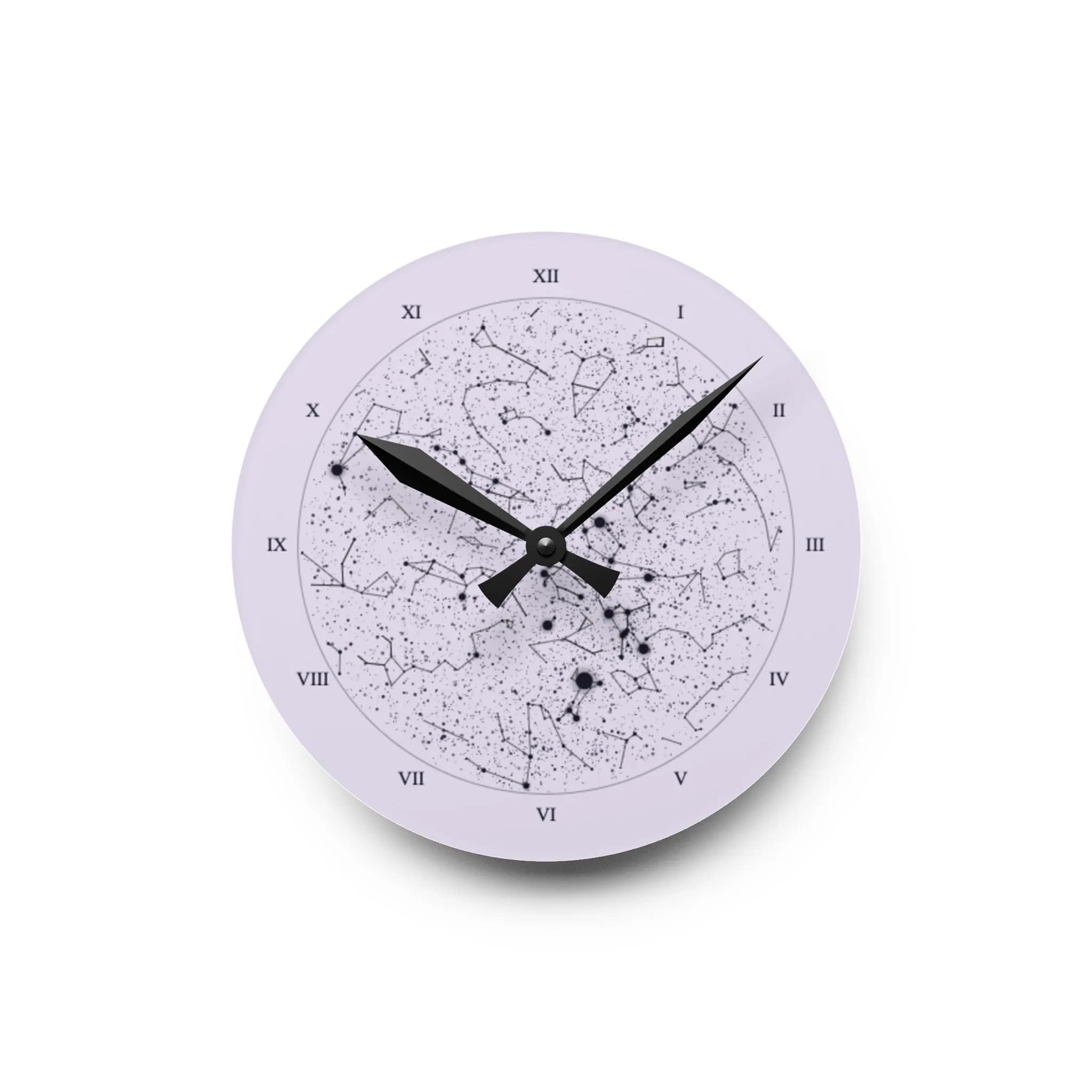 Personalized Star Map Wall Clock | Custom Night Sky Acrylic Clock - Black frame