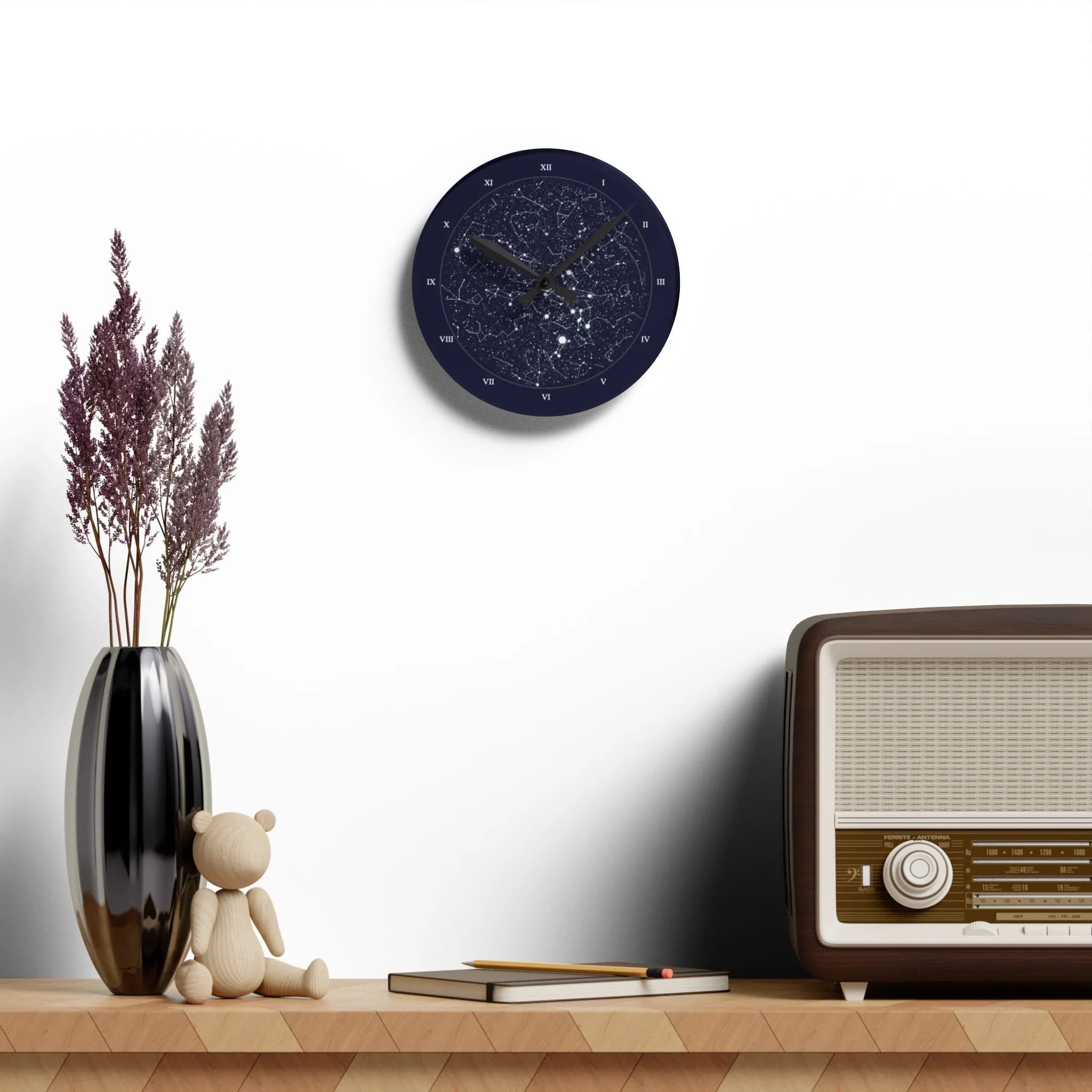 Custom star chart wall clock