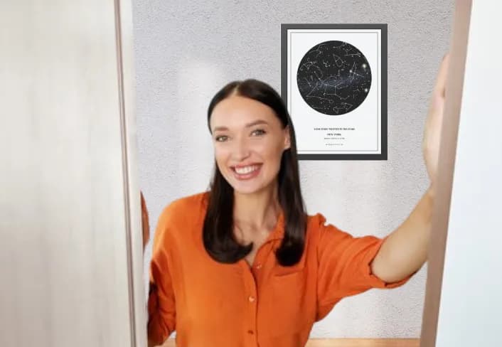 Housewarming Star Map - Night Sky Above a New Home