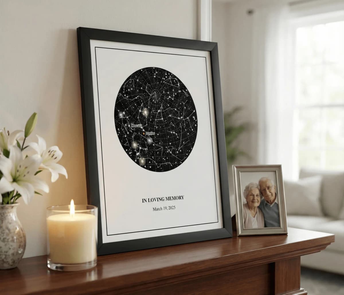 Memorial Star Chart - Remembrance Night Sky Gift