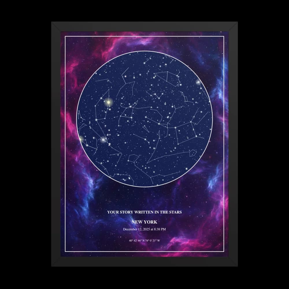 Star Map Gift for Boyfriend - Personalized Night Sky