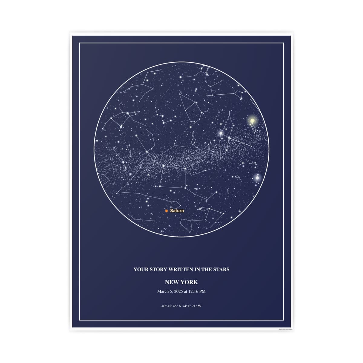 Night Sky Poster - Custom Stars Poster Gift