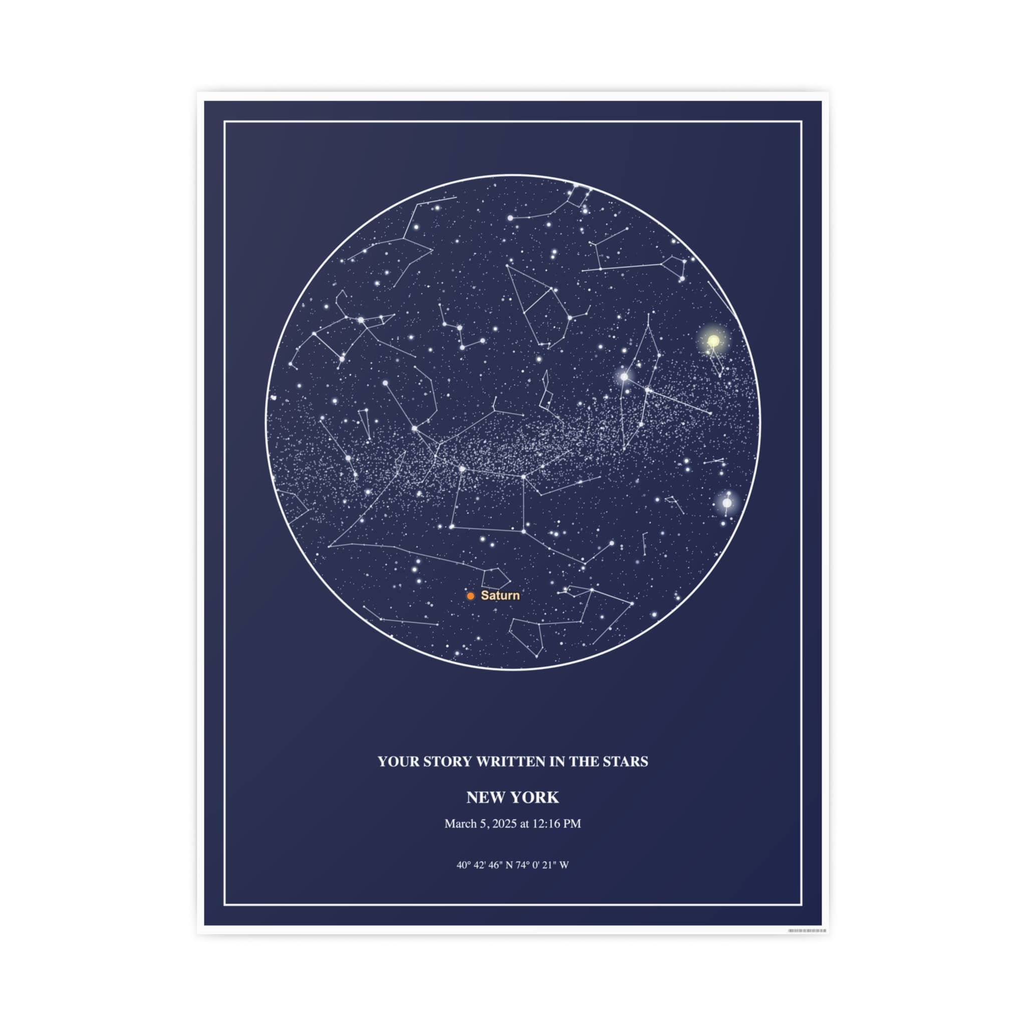 Unframed Star Map Gift for Husband Poster